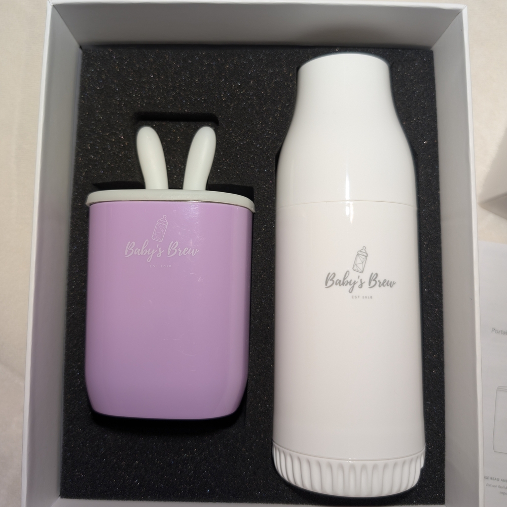Lavender and White Bottle Warmer Set